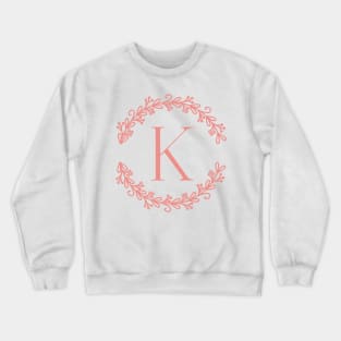 Pink Monogram- Letter K Crewneck Sweatshirt